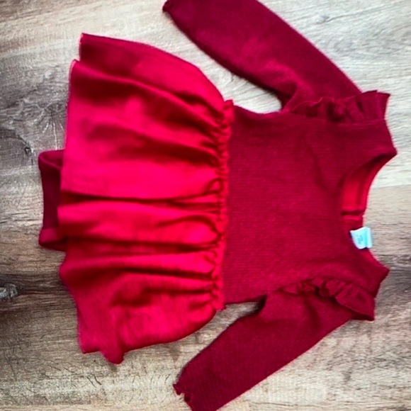 Gap Baby Girl Long sleeves Red sparkle onesie dresss - Picture 1 of 5